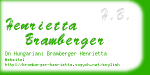 henrietta bramberger business card